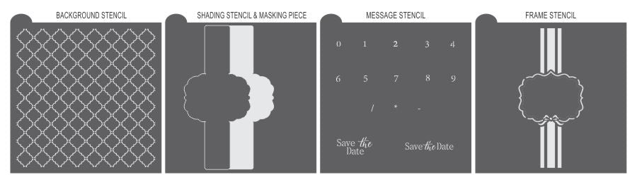 Save the Date Prettier Plaques Cookie Stencil 5 Pc Set