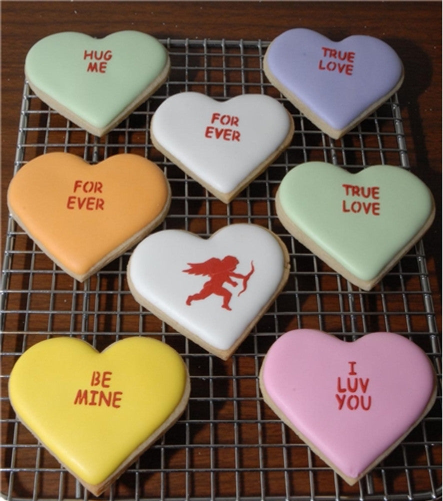 Valentine cookie Stencil for chocolate covered Oreos