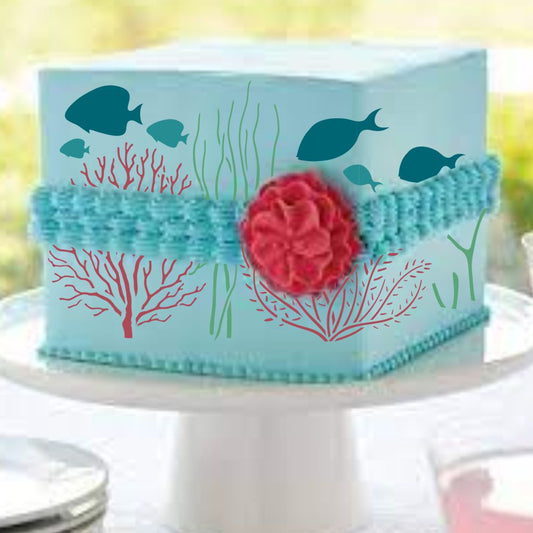 Design / designer pattern cake decorating stencil : : Home &  Kitchen