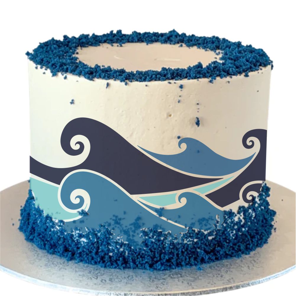 Panoramic Ocean Summer Waves Seamless edible cake topper decoration –  Bakers World