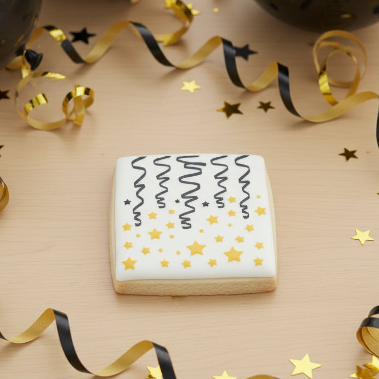 Stars & Streamers Background Cookie