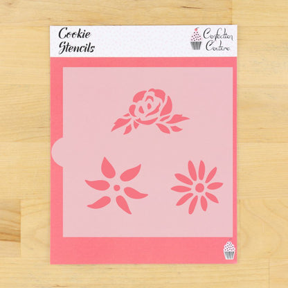 Spring Flowers Accent Cookie Stencil