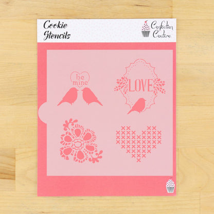 Vintage Valentines Basic Accent Cookie Stencil