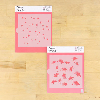 Graduation Background Cookie Stencil