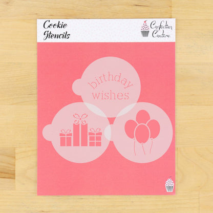 Birthday Round Cookie Stencil 3 Pc Set