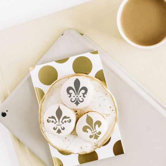 Fleur De Lis Round Cookie Stencil