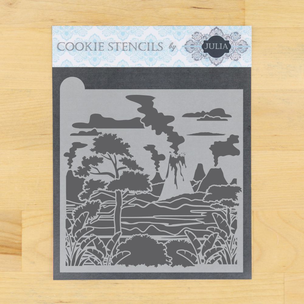 Prehistoric Landscape Dynamic Duos Background Cookie Stencil