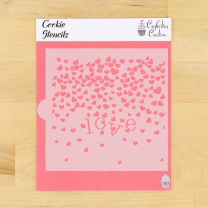 Valentine Confetti Background Cookie Stencil