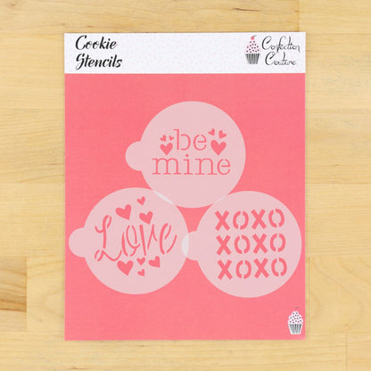 Valentines Round Cookie Stencil 3 Pc Set