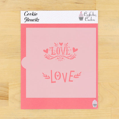 Retro Love Cookie Stencil