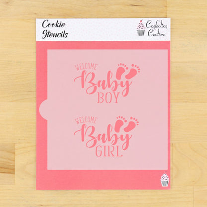 Welcome Baby Cookie Stencil 1 sheet option