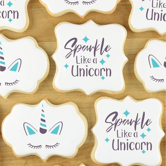 Sparkle Like a Unicorn Cookie Stencil