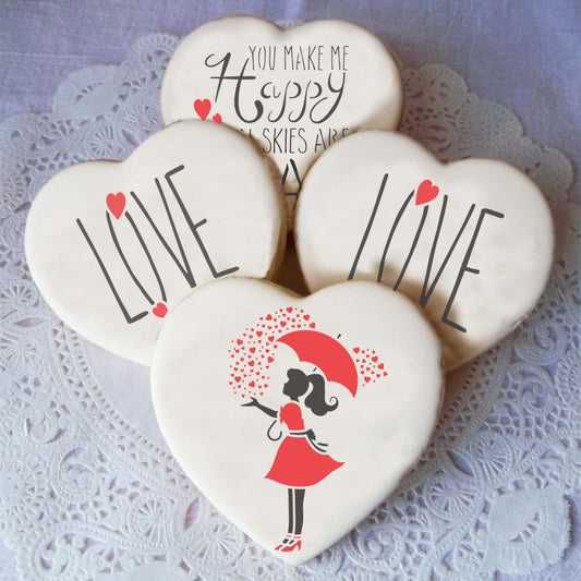 Happy Valentines Day Business Card Cookie Stencil, C215 by Designer  Stencils, Cookie Decorating Tools, Baking Stencils for Royal Icing,  Airbrush, Dusting Powder
