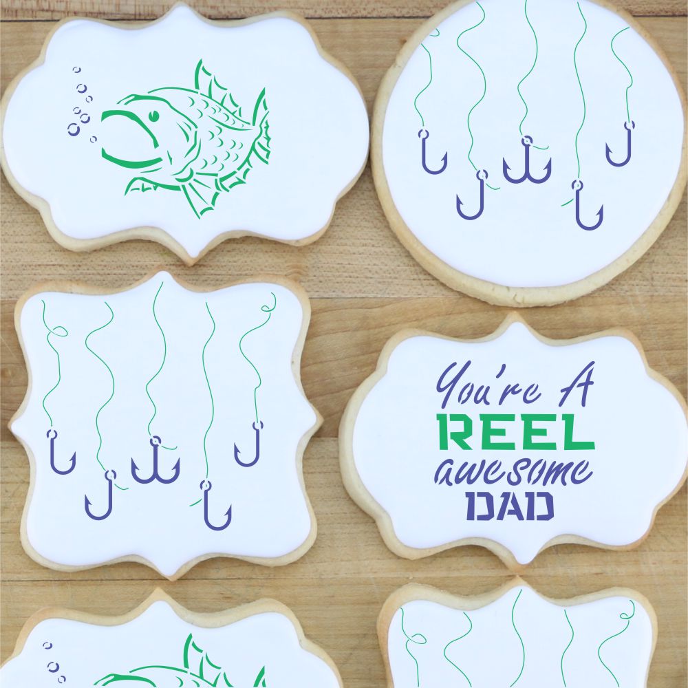 Gone Fishing Stencil Set For Cookies – Confection Couture Stencils