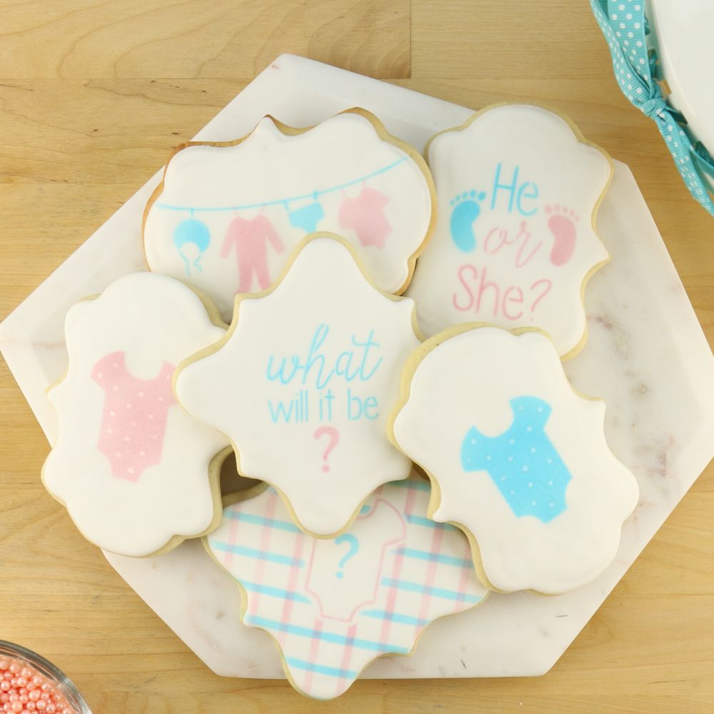Gender Reveal for Baby Shower Cookie Stencil Kit – Confection Couture Stencils gender-reveal-for-baby-shower-cookie-stencil-kit-confection-couture-stencils