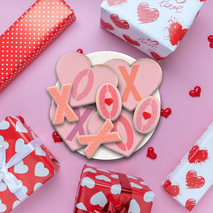 XO Letter cookies made with Cookie Stencil and Cookie Cutters