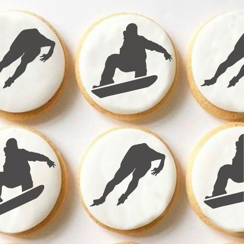 Speed Skating & Snowboarding Cookie Stencil