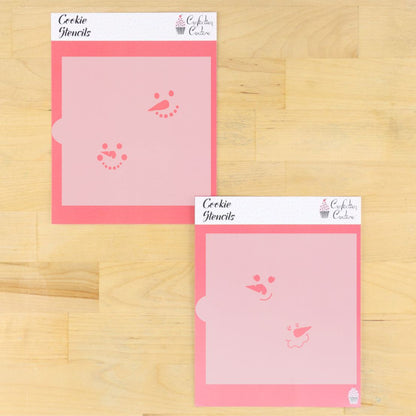 Snowman faces cookie stencil set 2 inch