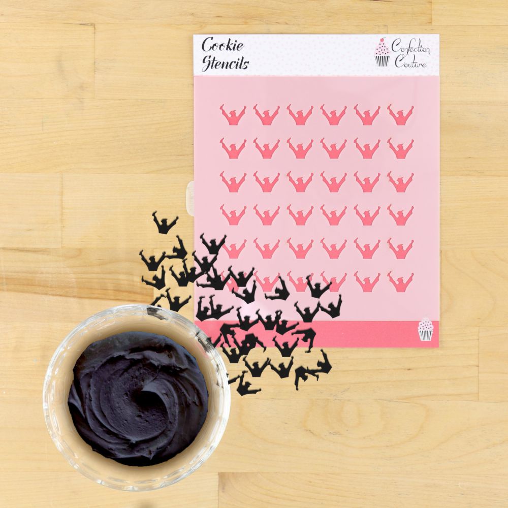 Graduation Sprinkle Stencil Set with royal icing and sprinkles