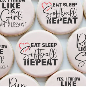 Softball Messages Cookie Stencil