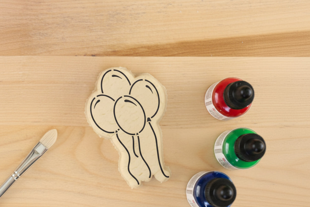 Birthday Balloons Paint Your Own Cookie Stencil with Cookie Cutter