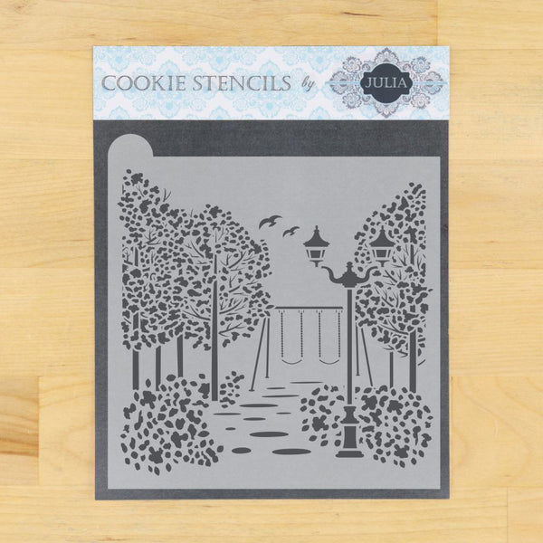 A Walk in the Park Background Cookie Stencil