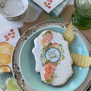 Thanksgiving Place Card Give Thanks Cookie 