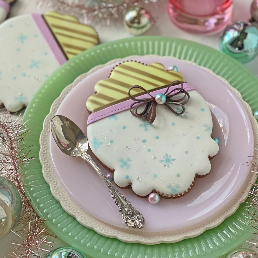 Candyland Snowflakes Background Cookie Stencil