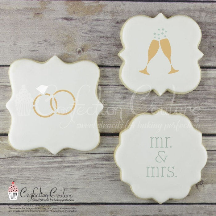 Wedding Round Cookie Stencils for Macarons and Oreos